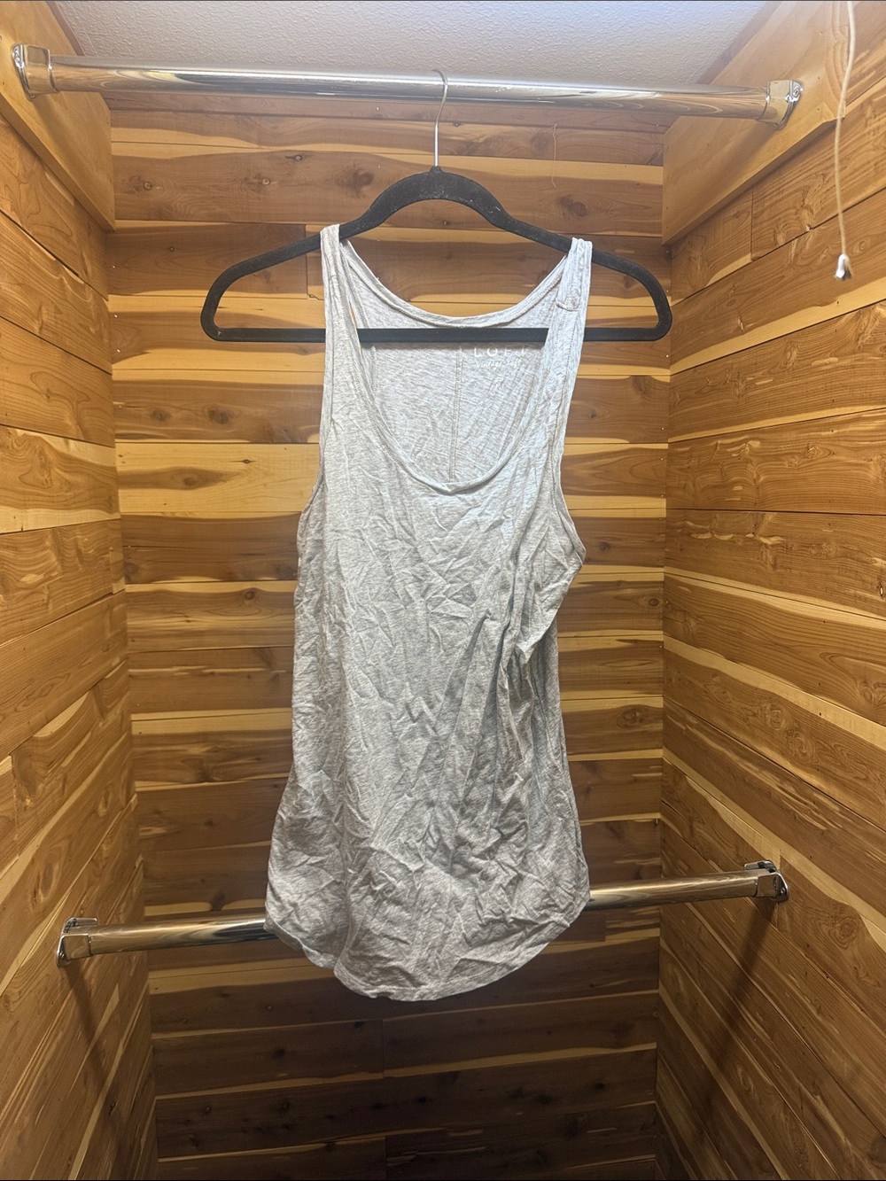 LOFT Light Gray Scoop Neck Tank Top